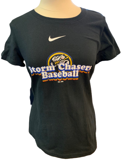 Omaha Storm Chasers Women's Nike Black Cotton Crew Chasers Tee