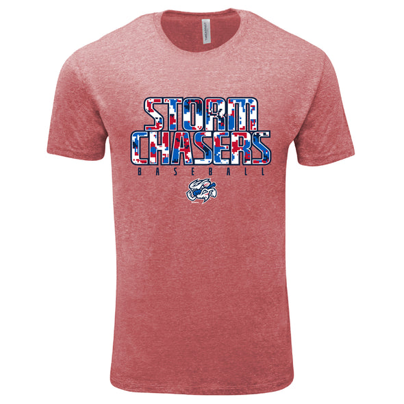 Omaha Storm Chasers Bimm Ridder Men's Heather Red Black Ops Patriotic Tee