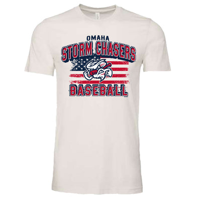 Omaha Storm Chasers Bimm Ridder Men's Vintage White Country Patriotic Tee