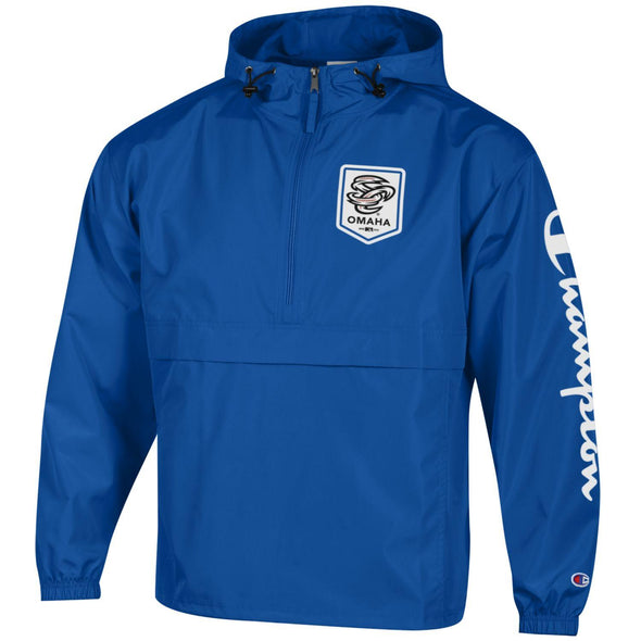 Omaha Storm Chasers Men's Champion Royal Pack N Go Jacket