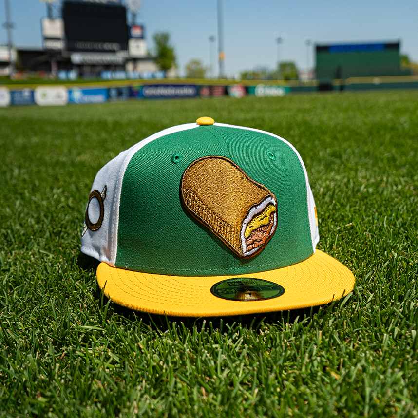 Omaha Storm Chasers 2025 Runzas New Era 59FIFTY White Green Yellow Cap omaha-storm-chasers-2025-runzas-new-era-59fifty-white-green-yellow-cap