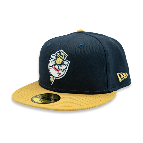 Omaha Storm Chasers New Era 5950 Golden Spikes Navy/Gold Cap