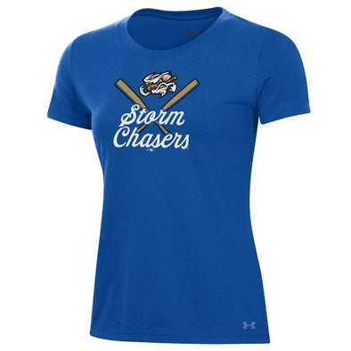 Omaha Storm Chasers Women's Under Armour Royal Perf Cotton Tee