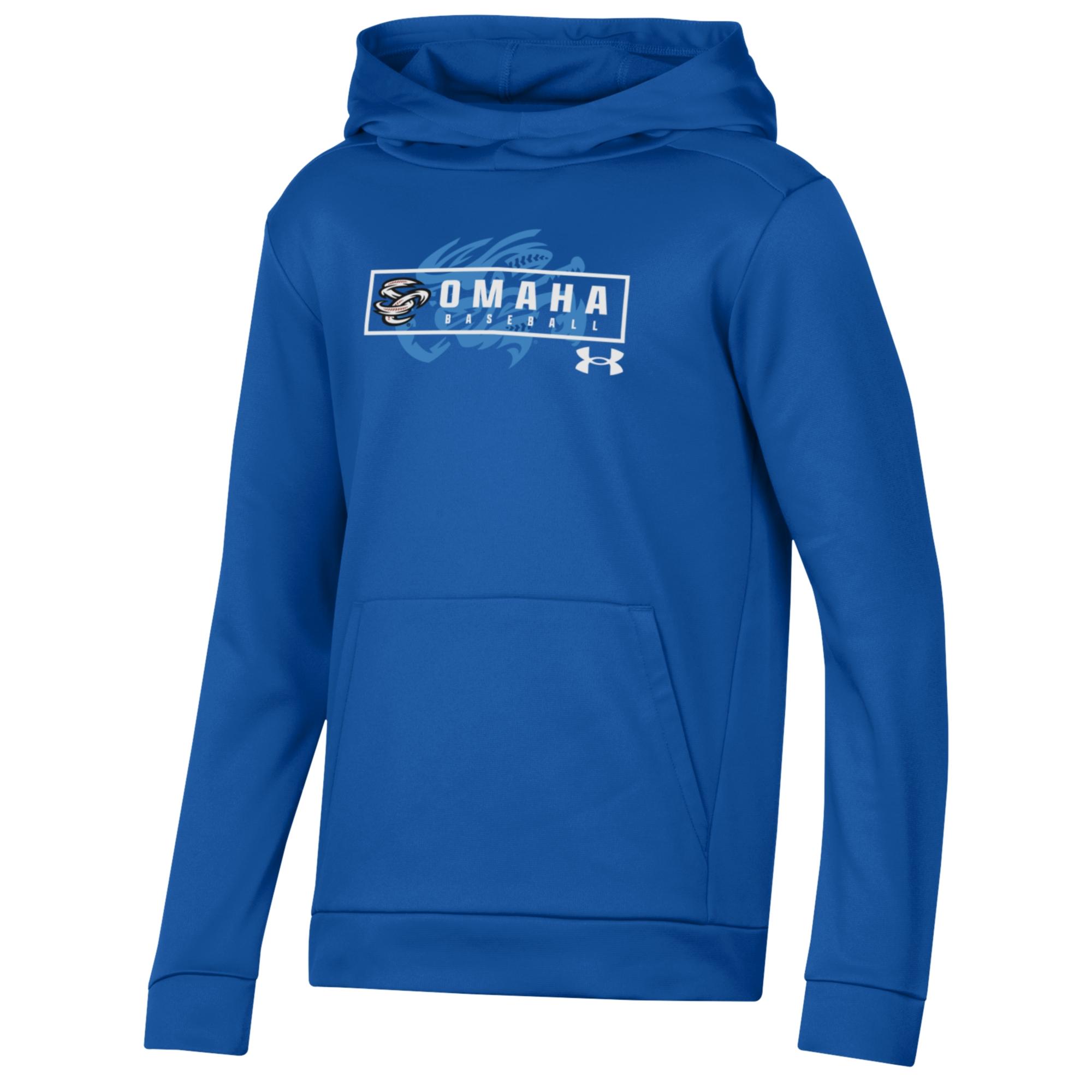 Omaha Storm Chasers Under Armour Youth Armour Fleece Royal Hoodie