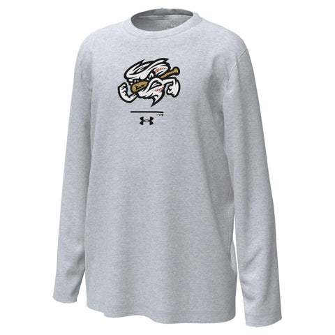 Omaha Storm Chasers Under Armour Youth Tech Stretch Gray LS Tee