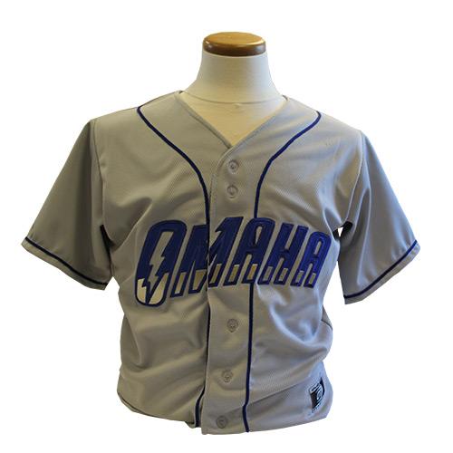 Omaha Storm Chasers Replica Grey/Royal Road Jersey – Omaha Storm