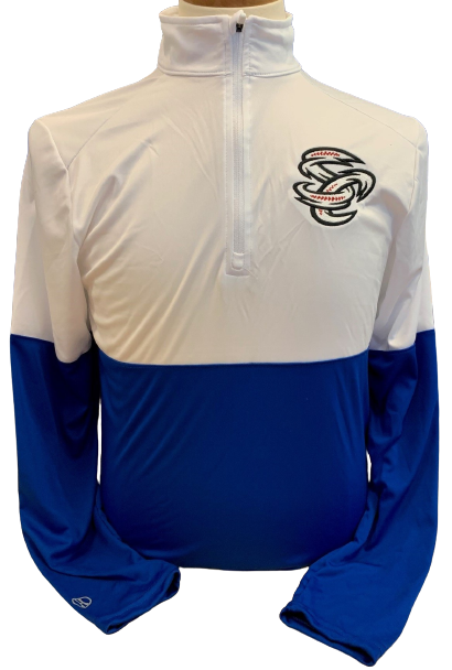Omaha Storm Chasers Men's Augusta Royal/White Momentum 1/4 Zip Pullover