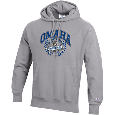 Omaha Storm Chasers Men's Champion Oxford Grey Reverse Weave Hoodie