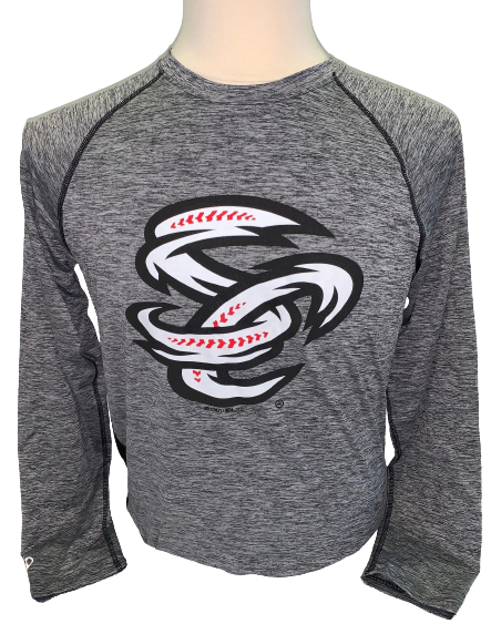 Omaha Storm Chasers Youth Augusta Black Heather Coolcore L/S Tee